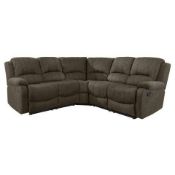 Brand New Boxed Vivo Reclining Corner Sofa In Brown Suede