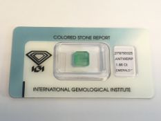 1.86Ct Natural Emerald With Igi Certificate