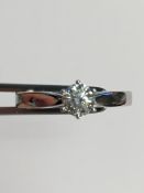 14K White Gold Solitaire 0.4Ct Diamond Ring