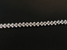 Simulated Sapphire Rhodium Plated Bracelet