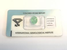 4.23Ct Natural Emerald With Igi Certificate