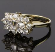 9Ct Gold Cubic Zirconia Cluster Ring