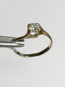 A Diamond Single-Stone Ring. The Brilliant-Cut Diamond 0.25Ct