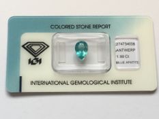 1.99Ct Natural Apatite With Igi Certificate