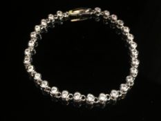 5Ct Simulated Sapphire Rhodium Plated Bracelet