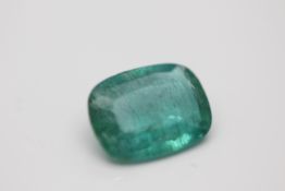 1.72 Carat Cushion Cur Emrald, Clarity- I1, Colour Green, AGI Insurance Certificate