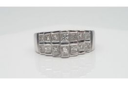 9Ct White Gold Diamond Ring, Set With Princess Cut Diamond Solitaires, Approx Diamond Weight- 1.00