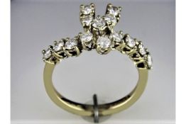 A Pretty Diamond Bow Style Diamond Ring