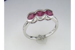 A "Fully Restored" 3 Stone Tourmaline Ring