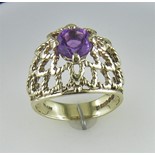 A "Fully Restored" Bombe Style Amethyst Ring - Image 2 of 3