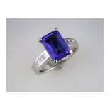 A New Top Quality Tanzanite and Diamond Ring.