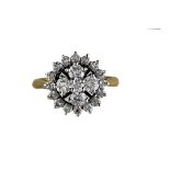 A "Restored" Brilliant Round Diamond Cluster Ring