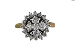 A "Restored" Brilliant Round Diamond Cluster Ring