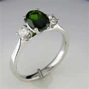 A New Oval Diopside With Diamonds