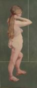 Nude"" signed Oil in Gesso By Joseph Clark