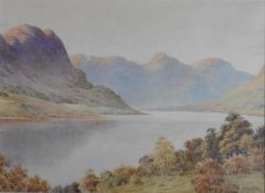 Scottish Highland loch View, Signed watercolour by T Jackson