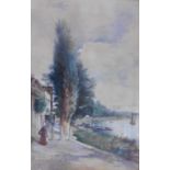 "Strand on Green" signed watercolour by Charles James Lauder, RSW (Scottish, 1840-1920)