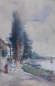 "Strand on Green" signed watercolour by Charles James Lauder, RSW (Scottish, 1840-1920)
