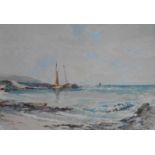 Original signed watercolour Carridale Coast by James Morris 1857-1942