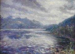 Loch Duich and the Five sisters of Kintal oil painting by Howard Butterworth