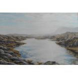 Scottish landscape ""An Assynt Dawn at Quinnaig"" original arcylic by J Howard