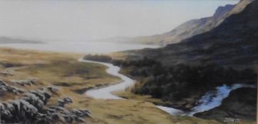 Original signed acrylic painting Afternoon in Glen Torridon by Scottish artist Jas Howard