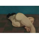 Nude reclining"" signed Oil in Gesso By Joseph Clark