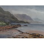 E Greig Hall Scottish artist signed watercolour Loch Torridon Scottish Highland Landscape