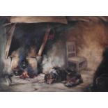 Limited Edition Print, Collie Dog resting by the Fire