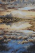 Original signed acrylic painting Scottish landscape ñmorning reflections' by Jas Howard