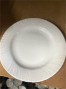 50 x white Porcelaine Table settings. Dinner Plates.Dessert Plates.Side Plates.Soup Plates..Ex Hire