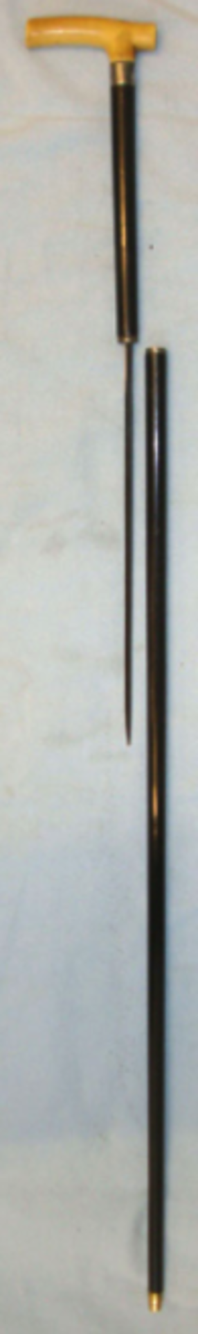 WW1 British Officer’s Lacquered Wood Sword Stick With Ferrule Engraved To ‘Captain Chas Alford' - Image 3 of 3