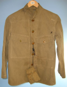 WW2 Japanese Soldier's Uniform Khaki Tunic With Pouch Containing A Tin