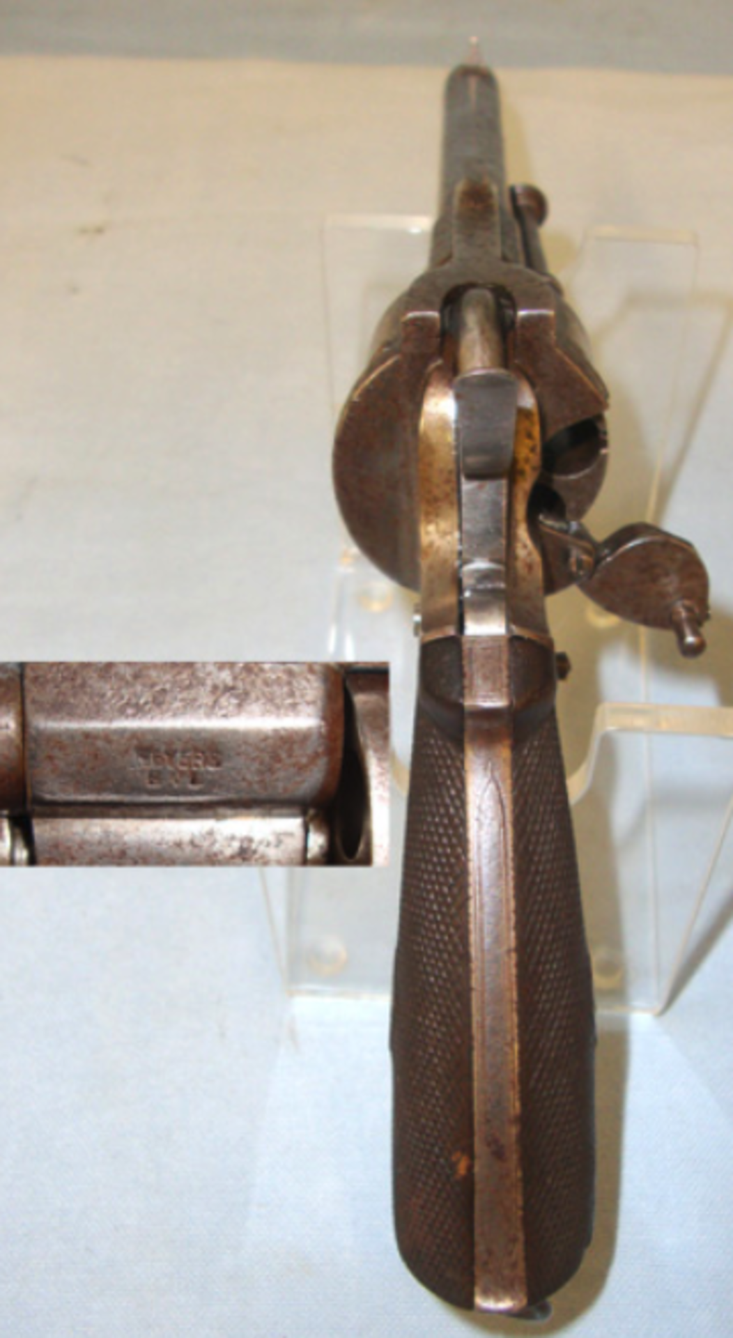 C1870 Continental 9mm Military Pinfire Revolver Marked ‘Meyers BVL’. - Image 3 of 3