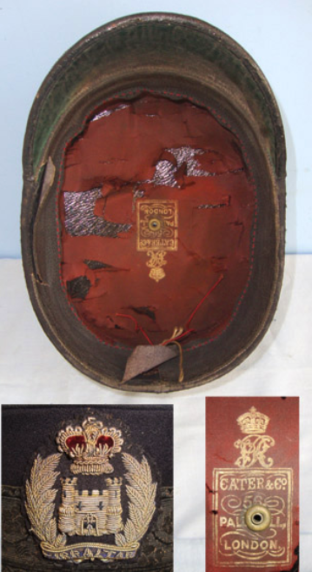 RARE, Victorian Royal Marines Senior Officer’s Peaked Uniform Pill Box Hat - Image 3 of 3