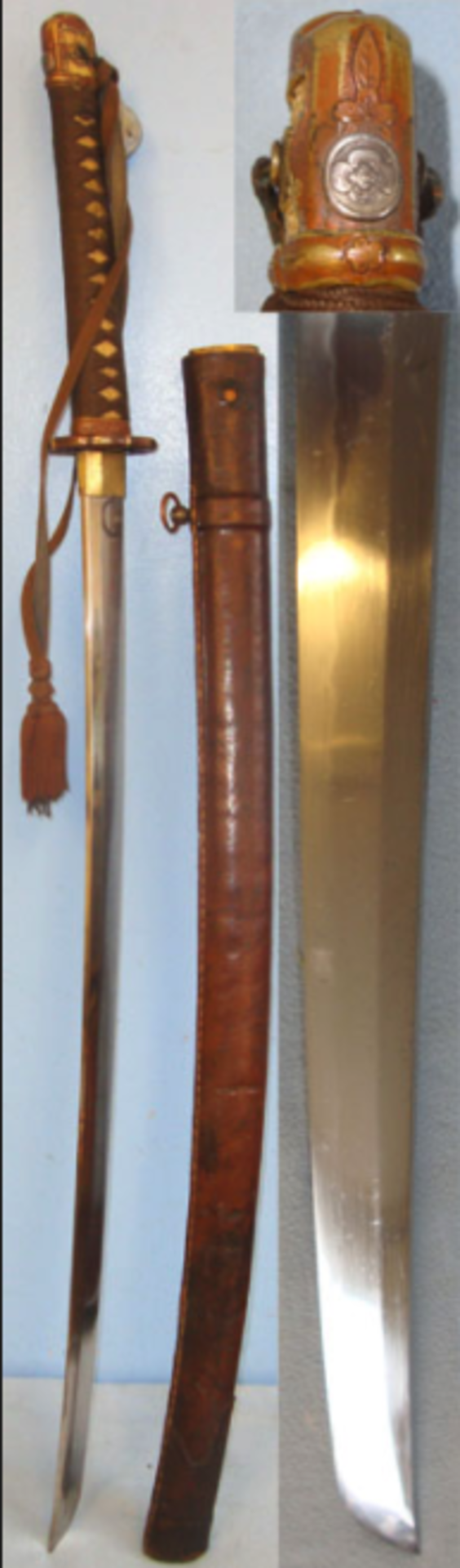 WW2 Japanese Officer's Sword With Signed Tang 'SAKA MUKI KANE SHIGE' - Image 3 of 3