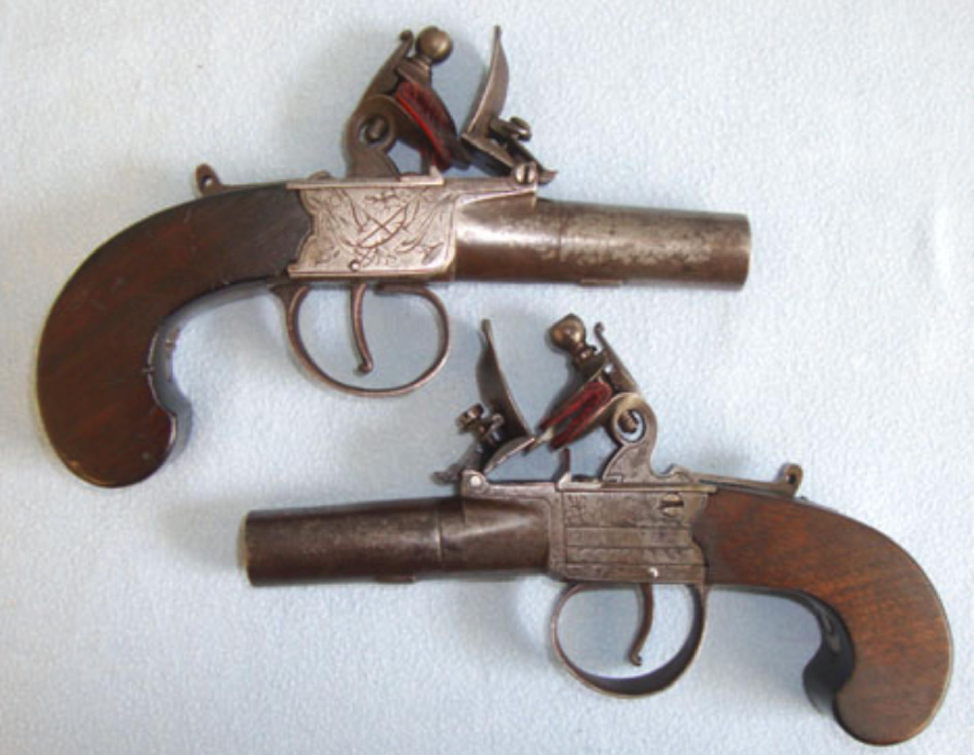 1793-1833 Pair Of Thomas Fisher London English Flintlock Pocket Pistols