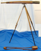 LARGE, British WD Boer War & WW1 Era Leather Covered Brass Military Telescope By T. Cooke & Sons Ltd