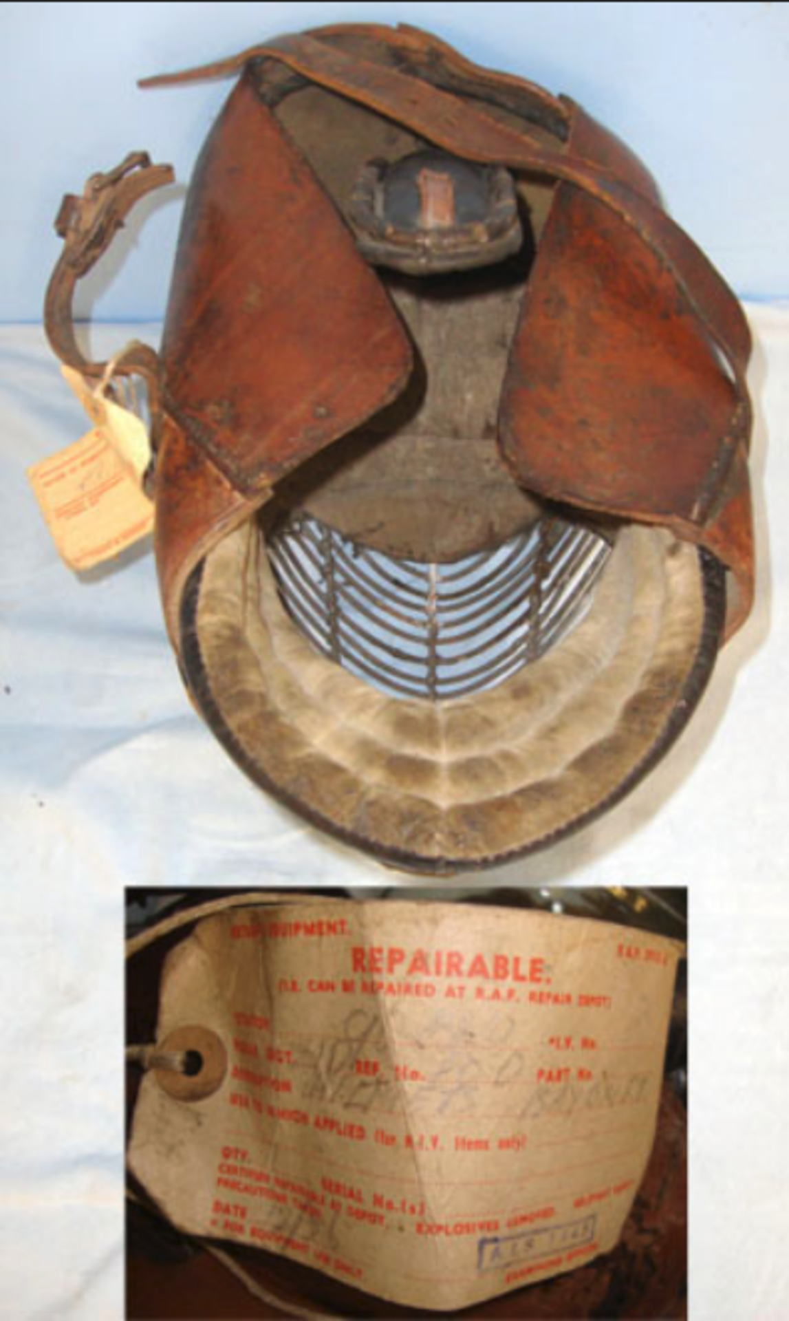 Original WW1 Era British Army Bayonet Training Fencing Steel & Leather Protective Helmet / Mask - Image 3 of 3