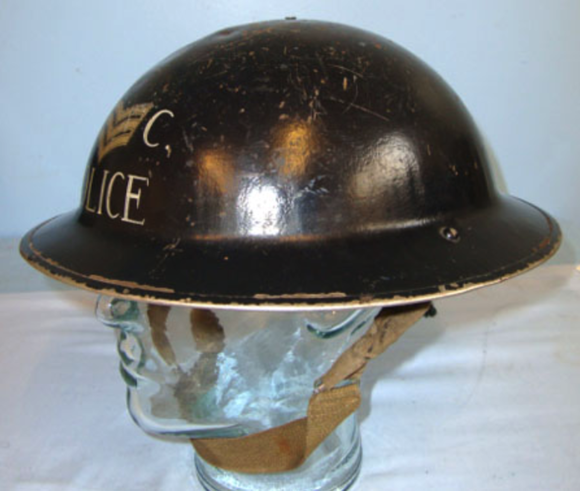 WW2 Era 1938 Dated Home Front, British Special Constabulary Police Sergeant’s 'Tommy' Helmet - Image 2 of 3