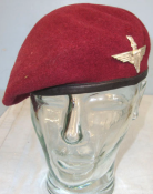 Original, WW2 British Parachute Regiment Red Beret With Kings Crown Para Cap Badge