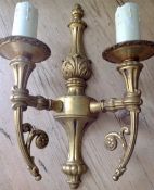 Vintage French wall light two arms in gilt approx 1930c beautiful lamp