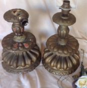 Pair Terracota French vintage Lamp Bases needs attention
