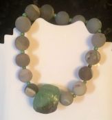 Stretchy Bracelet Druzy and large chunky Fluorite healing crystal