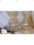 Pair of gold fine glass etched floral light wall shade style 70c