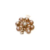 Cultured Pearl Pendant/Brooch In 18ct Gold