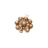 Cultured Pearl Pendant/Brooch In 18ct Gold
