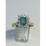 18ct Gold Emerald And Diamond Dress Ring