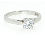 A Platinum Solitaire Diamond Ring, 0.50ct