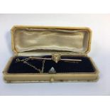 Antique Fox Bar Brooch 9 Carat Gold